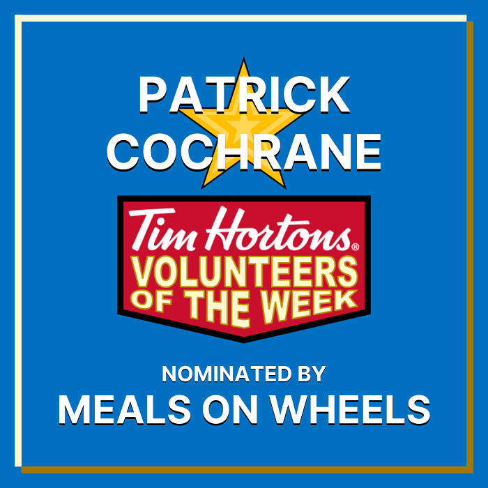 Patrick Cochrane nominated by Meals on Wheels