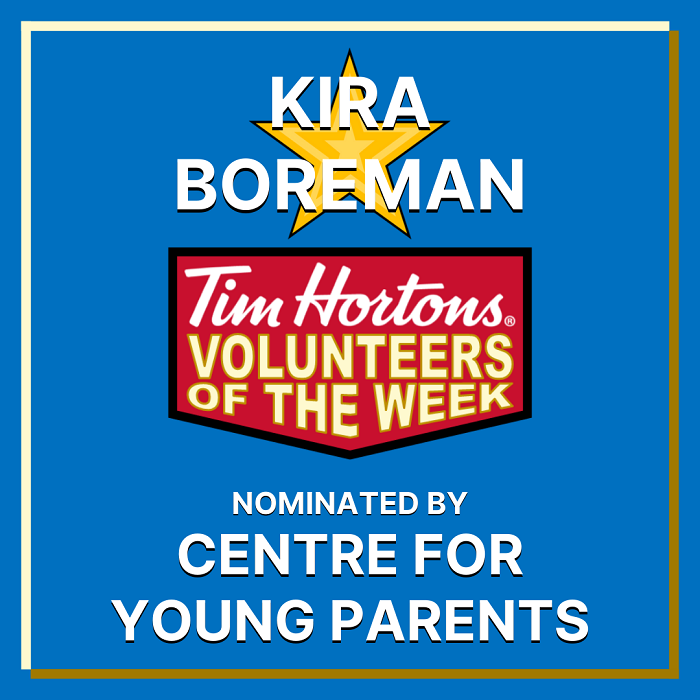 Kira Borman nominated by Centre for Young Parents