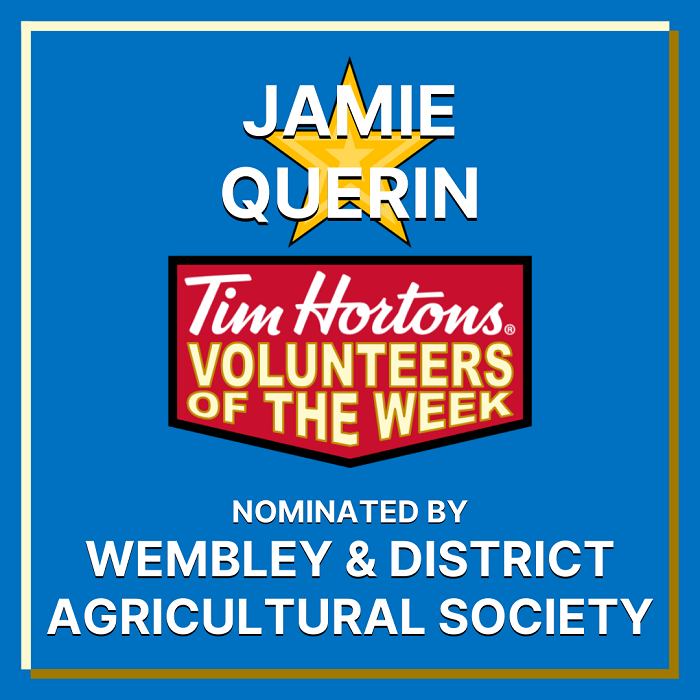 Jamie Querin nominated by Richelle LaCoste with Wembley & District Agricultural Society