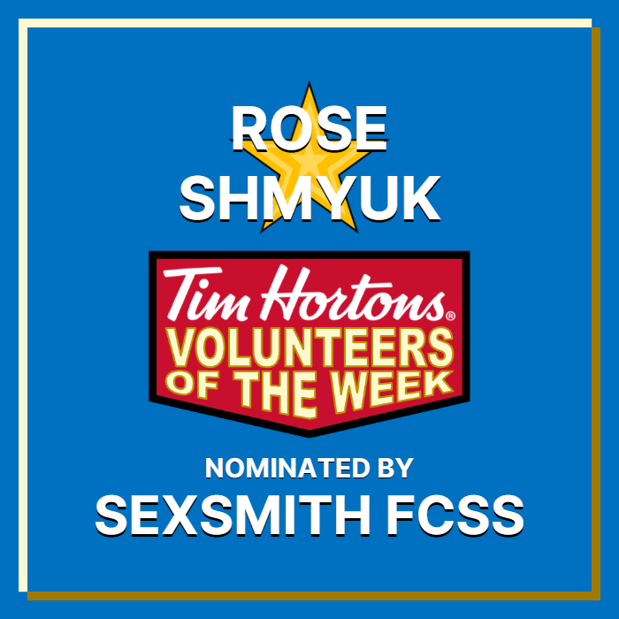 Rose Shmyruk nominated by Sexsmith FCSS