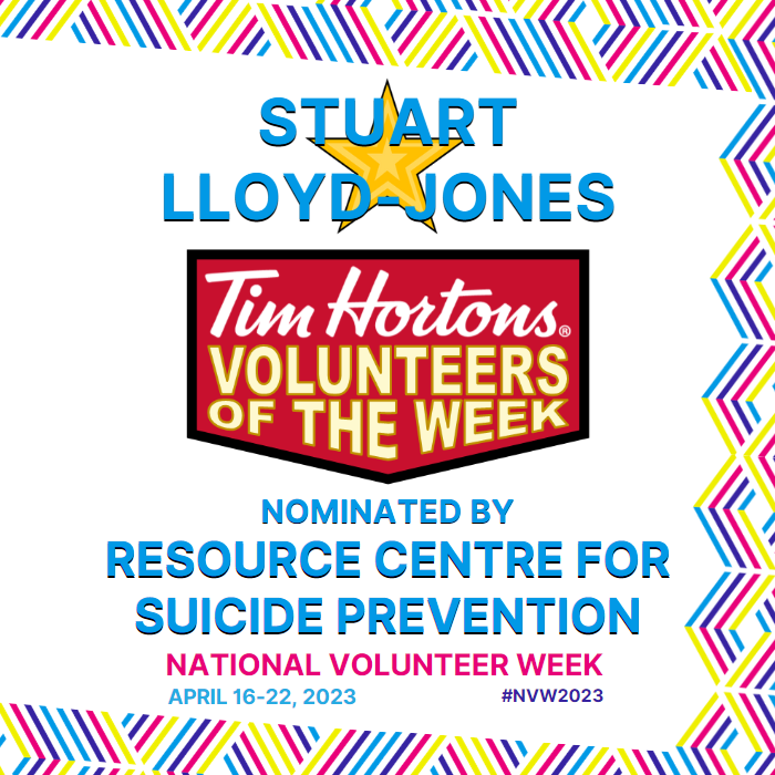 Stuart Lloyd-Jones nominated by Resource Centre for Suicide Prevention