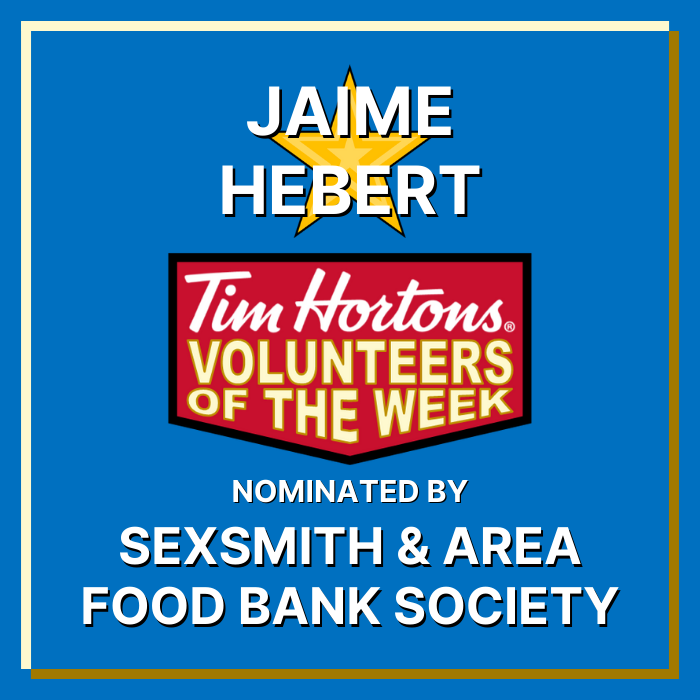 Jaime Hebert nominated by Sexsmith & Area Food Bank Society