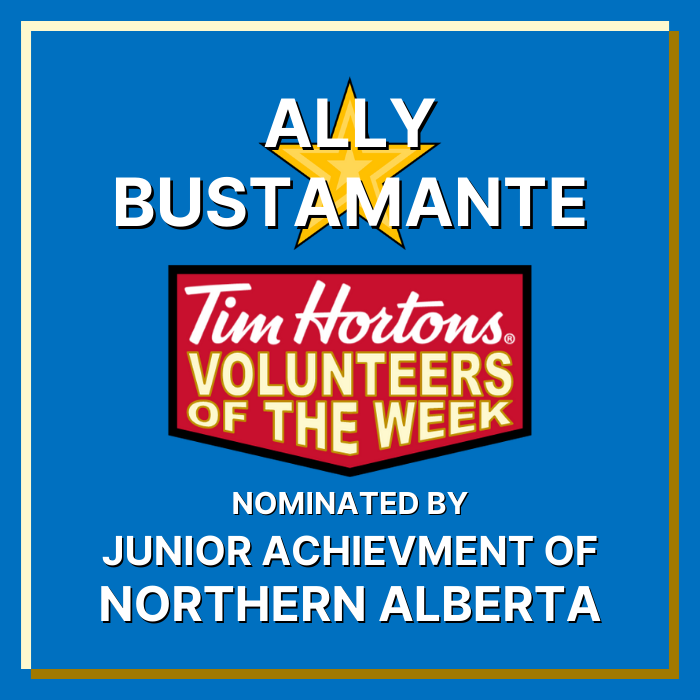 Ally Bustamante nominated by Junior Achievement of Northern Alberta